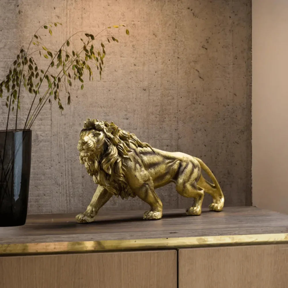 Escultura Leão Dourado - Razu