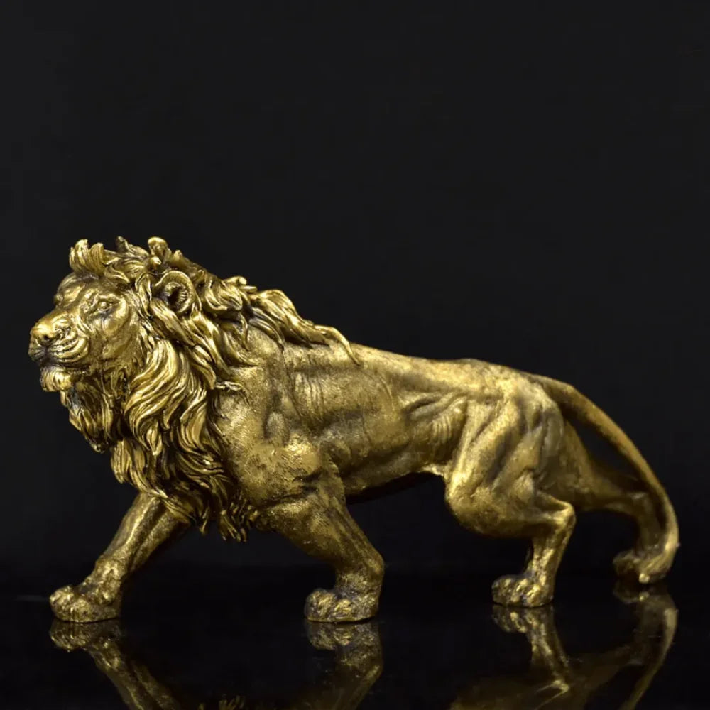 Escultura Leão Dourado - Razu