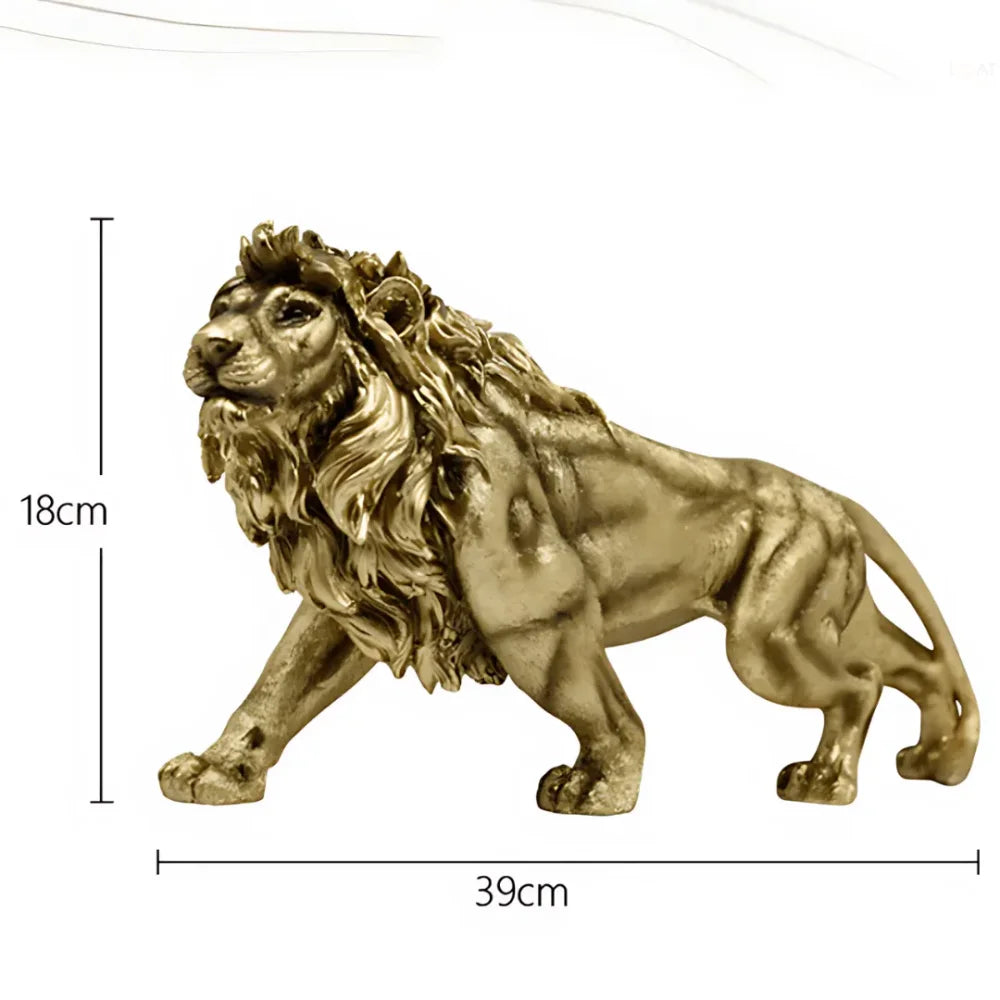 Escultura Leão Dourado - Razu