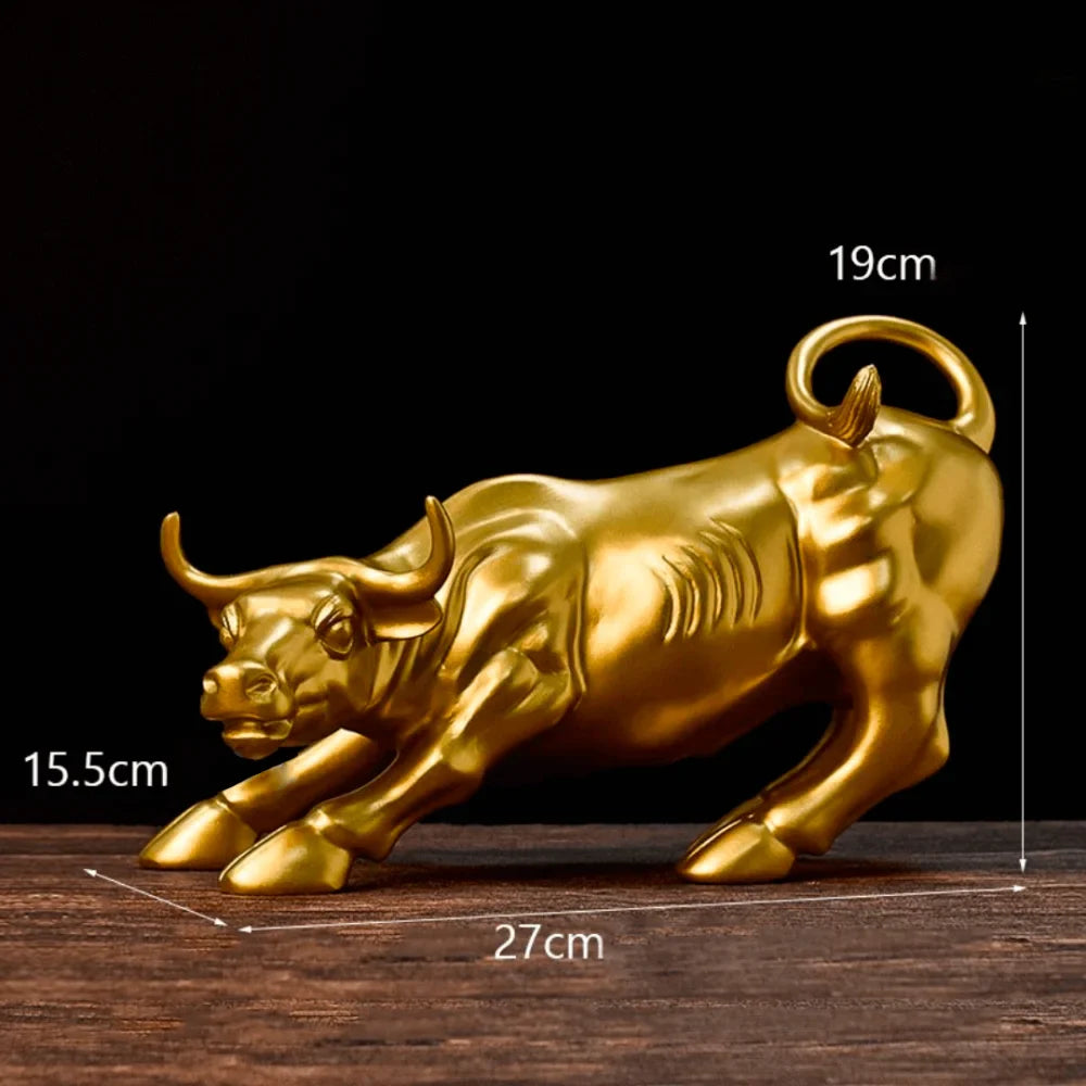 Escultura Touro de Wall Street Dourado - Razu
