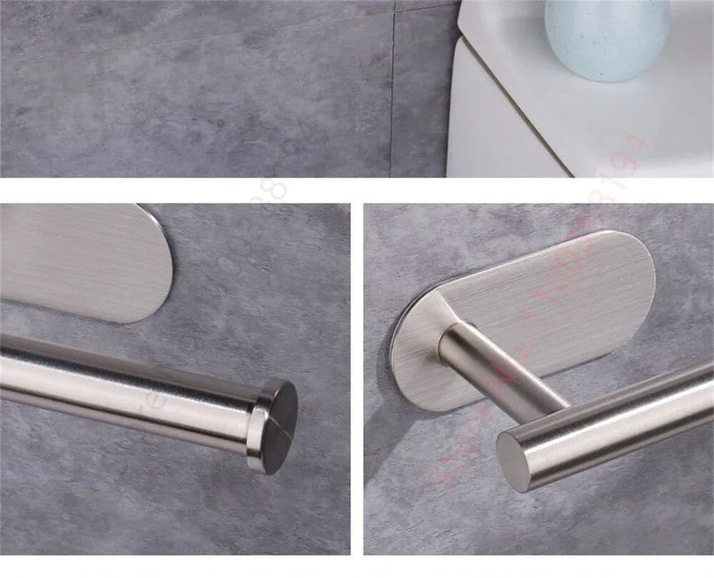 Stainless Steel Bathroom Support Without Holes - Tazzi