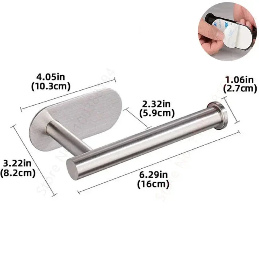 Stainless Steel Bathroom Support Without Holes - Tazzi