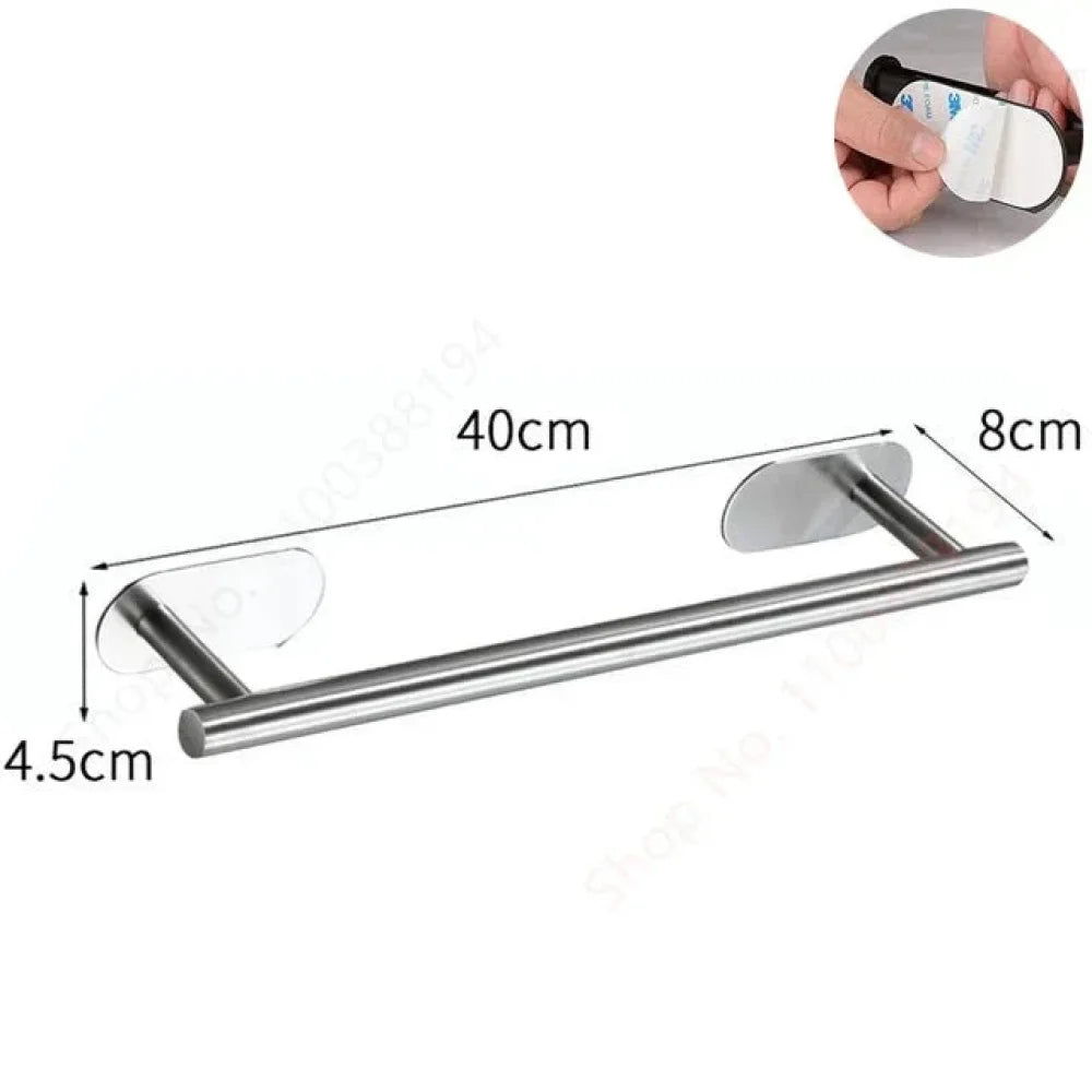 Stainless Steel Bathroom Support Without Holes - Tazzi