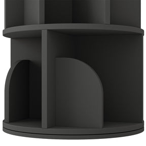 Estante Giratória 360° RAZU Circinus Core da Série Vortex em Aglo Preto – 4 Prateleiras
