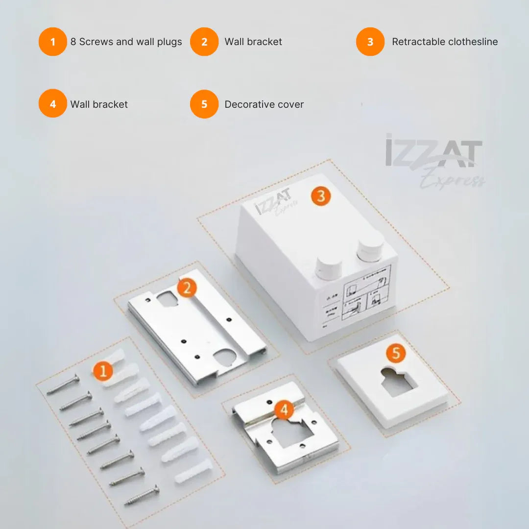 Invisible Stainless Steel Retractable Clothesline - Tazzi 
