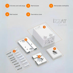 Invisible Stainless Steel Retractable Clothesline - Tazzi 