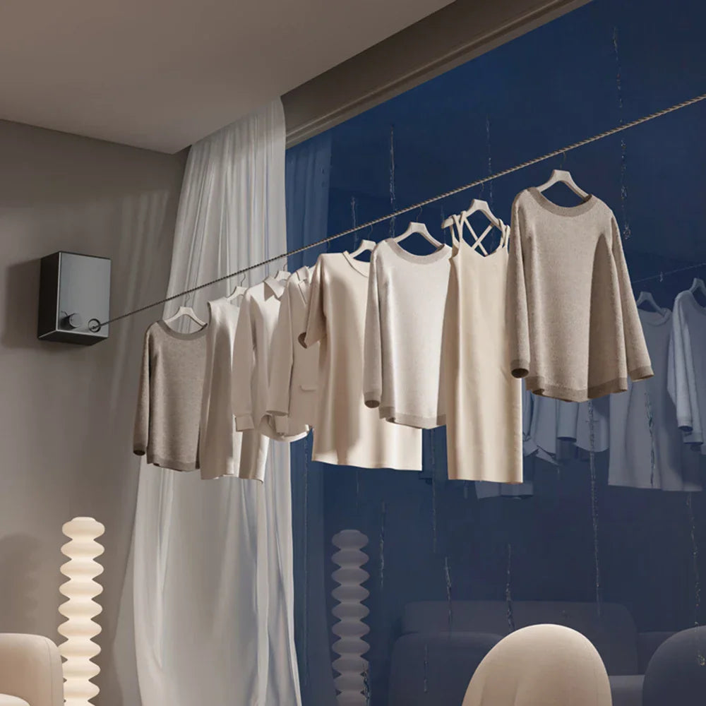 Invisible Stainless Steel Retractable Clothesline - Tazzi 