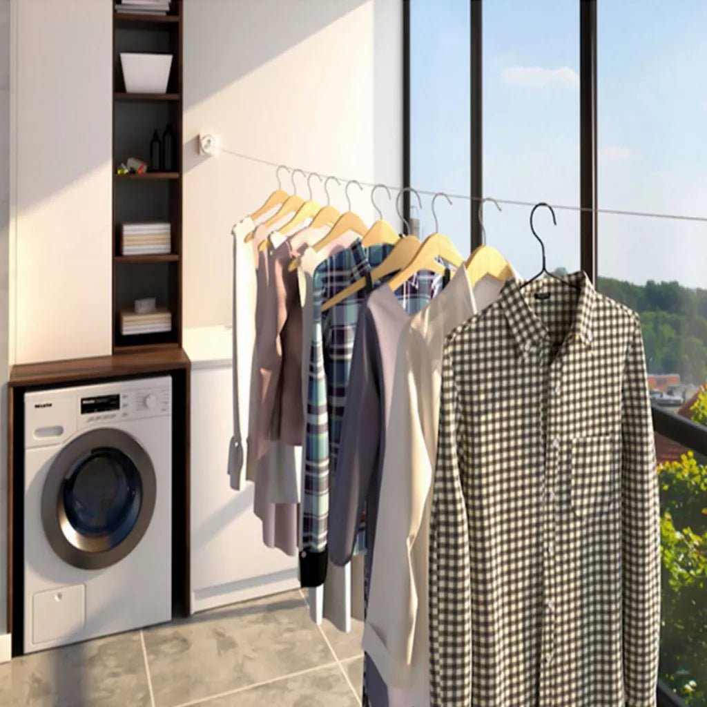 Premium Invisible Retractable Stainless Steel Clothesline - Tazzi 