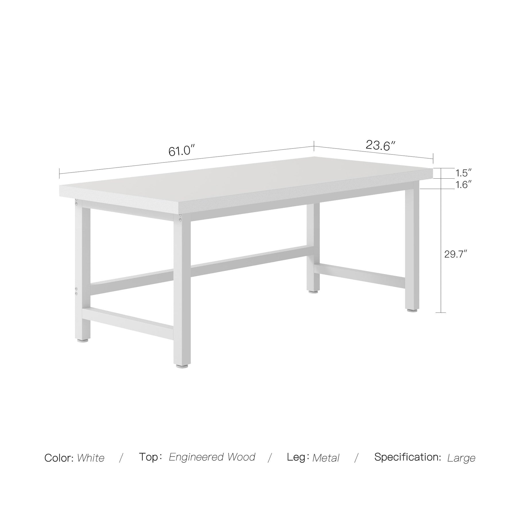 Razu Mesa de Computador 47'' & 61'' Mesa de Escritório Ergonômica