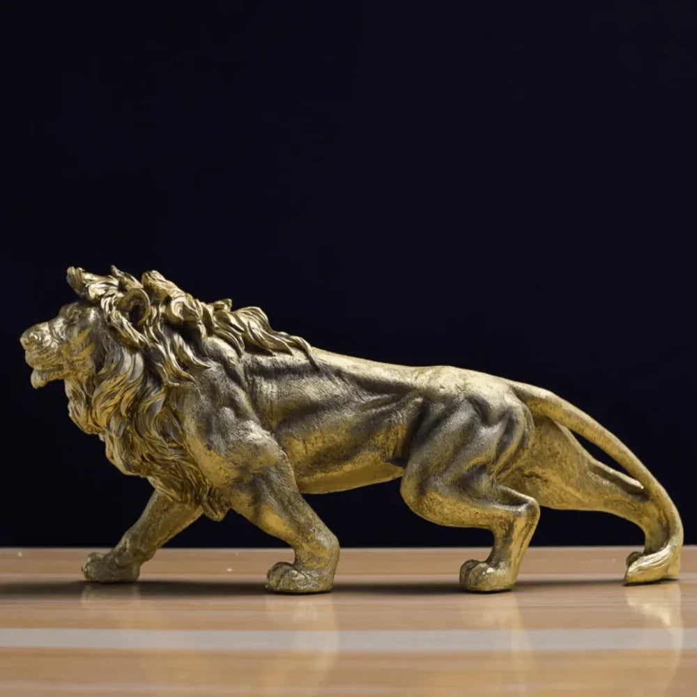 Escultura Leão Dourado - Razu
